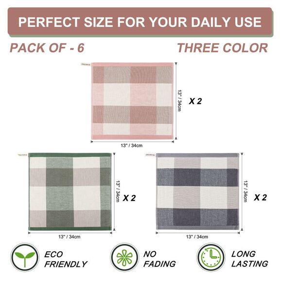 Kitchen Dish Colths Absorbent Dishclothes Drying Cloths 6Pcs Mixed Color - Picture 4 of 6